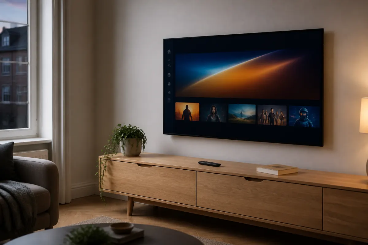 Living room TV ready for GofluxTV setup